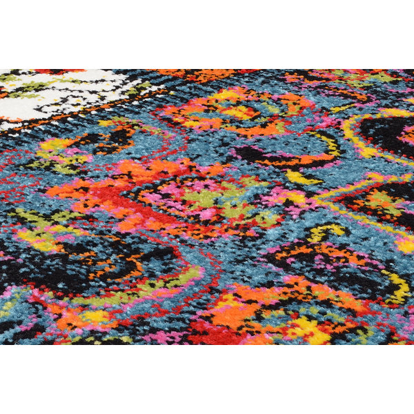 Langley Street Rigoberto Shaggy Red/Yellow/Blue Rug & Reviews Wayfair.co.uk